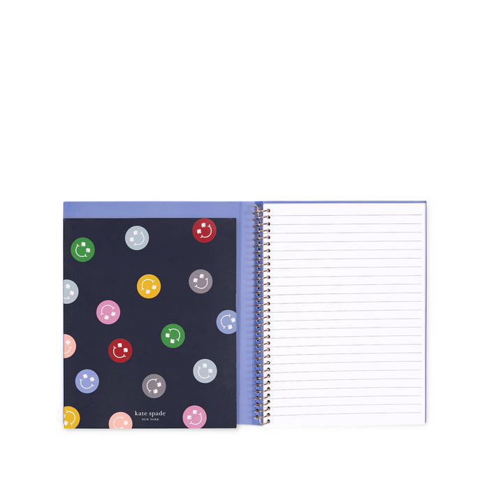 Kate Spade Concealed Spiral Notebook, Spade Smiley