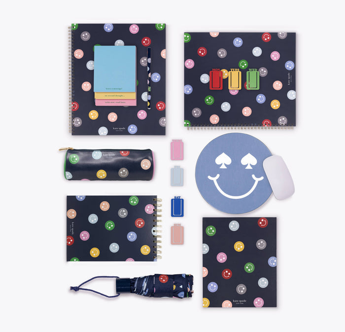 Kate Spade Concealed Spiral Notebook, Spade Smiley