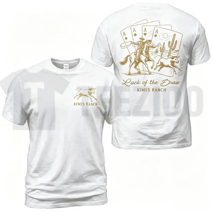Kimes Ranch Luck Of The Draw T-Shirt – Western Rodeo Graphic Tee, Vintage Cowboy Shirt for Men & Women