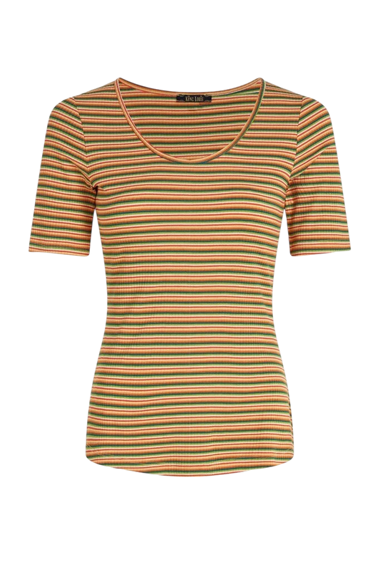 King Louie Carice Top Boxy Stripe Ponderosa Green