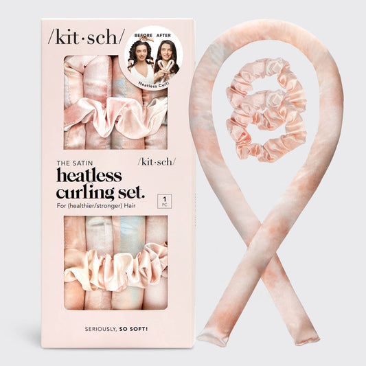 KITSCH Satin Heatless Curling Set Sunset Tie Dye