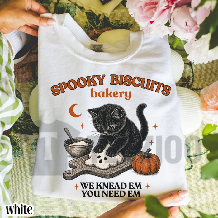 Kitty Biscuits Sweatshirt - Spooky Season Black Cat Halloween Crewneck