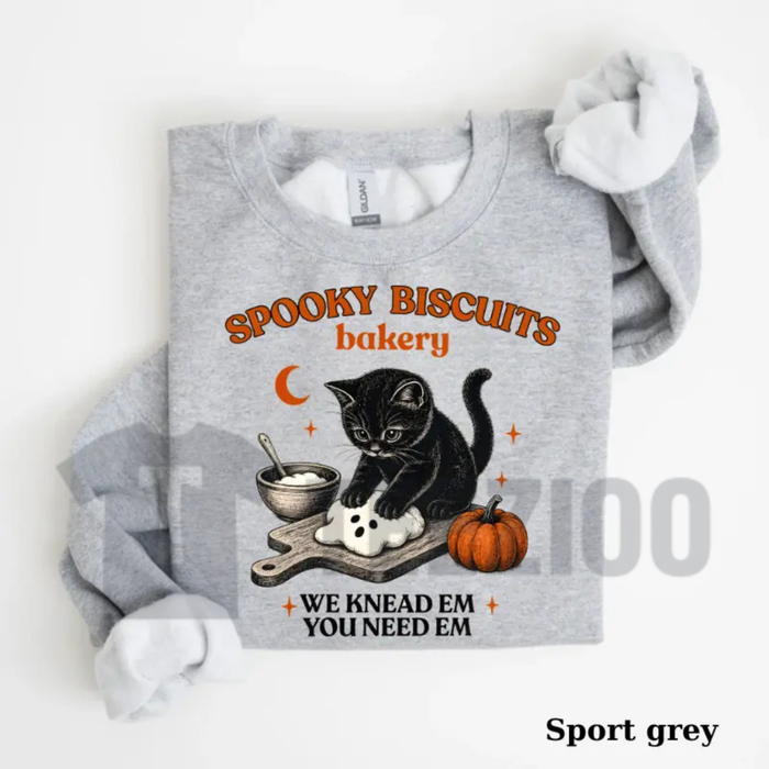 Kitty Biscuits Sweatshirt - Spooky Season Black Cat Halloween Crewneck