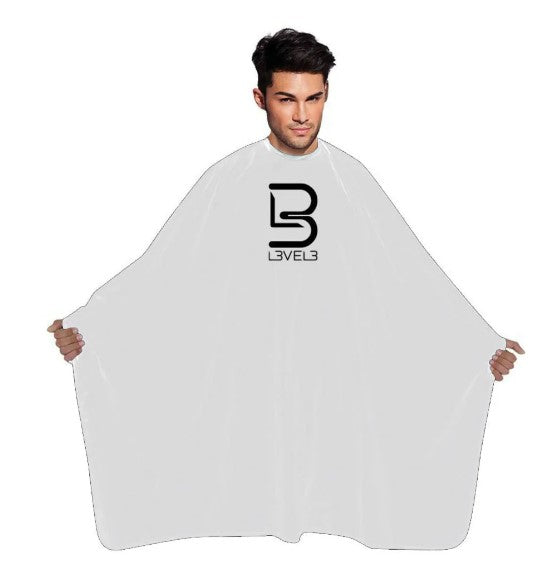 L3VEL3 PROFESSIONAL CAPE With Rubber Neck - White - Palms Fashion Inc.