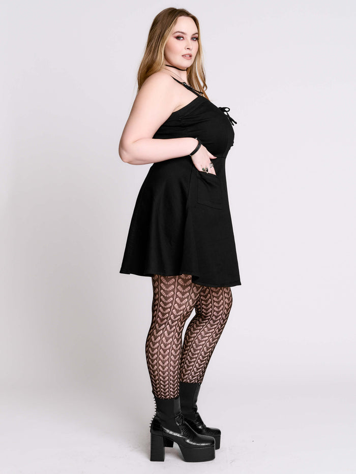 Lace Up Denim Dress