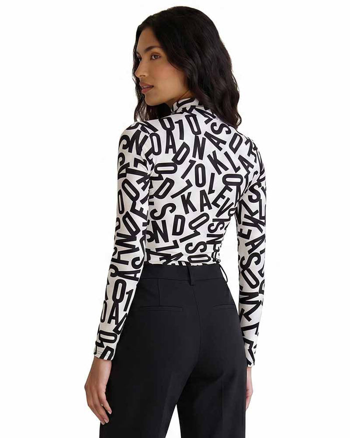 Ladies Casual Long-Sleeve Letter Printed Top
