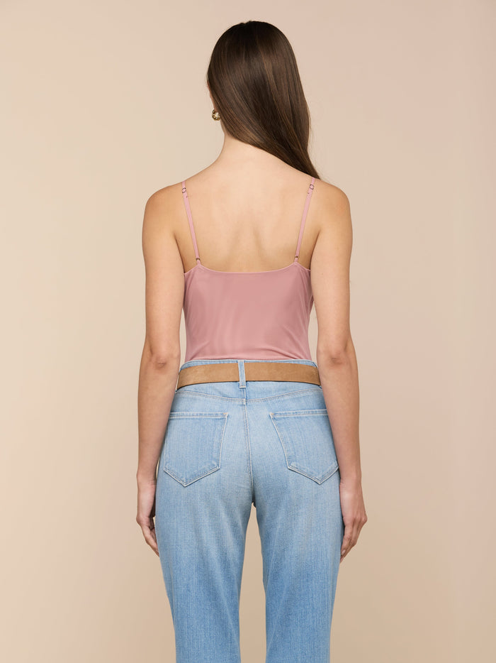 L'Agence Gelina Ruched Bodysuit in Lilac