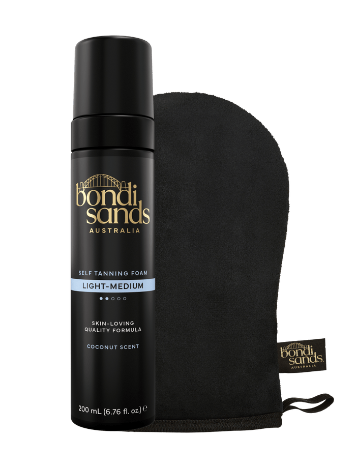 Light-Medium Self Tanning Foam & Application Mitt Bundle