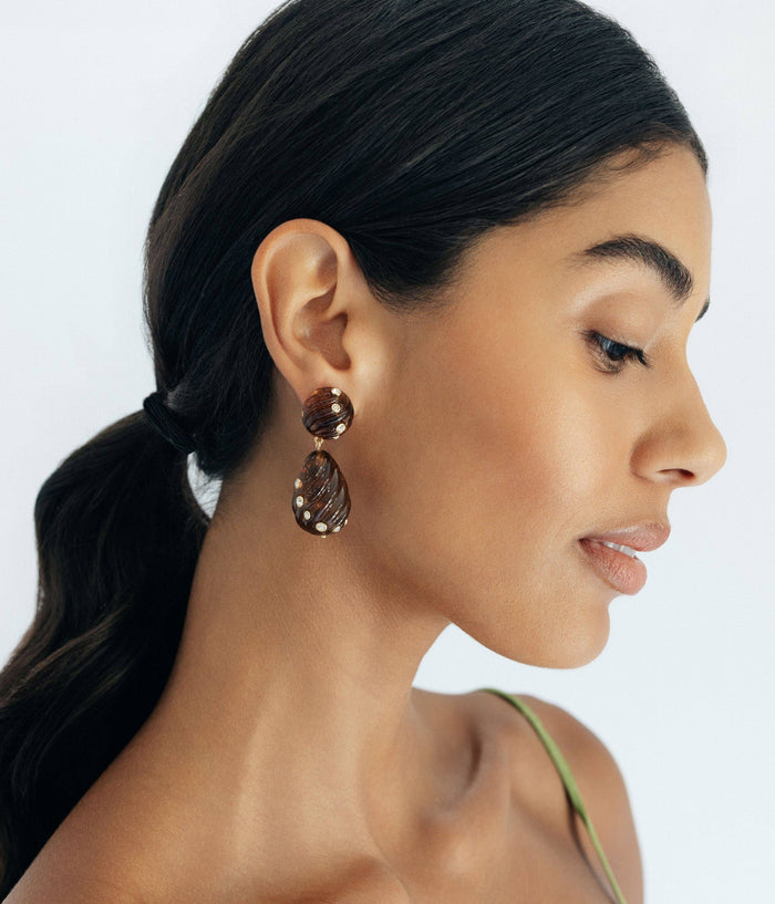 Loren Hope - Raeni Drop Earrings in Tortoise