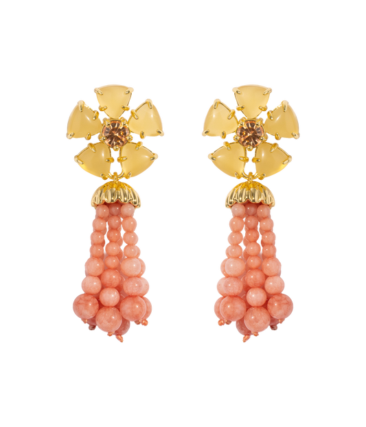 Loren Hope - Talia Tassel Earrings in Coral