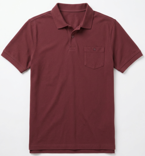 Luxe Slub Pocket Polo - Cabernet