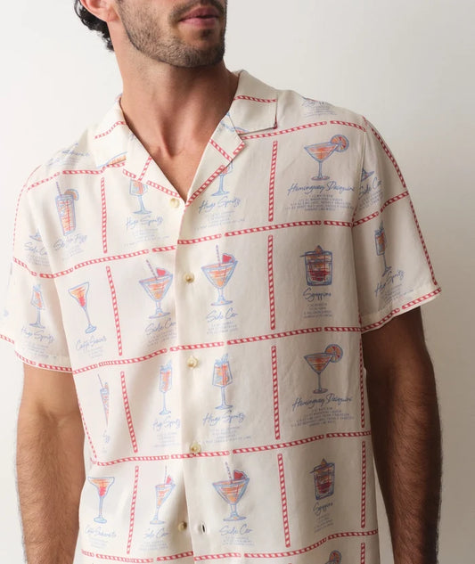 Luzio Resort Shirt Multi Happy Hour Print