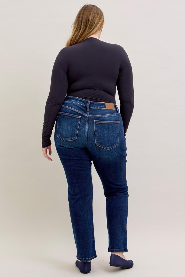Maggie - Mid Rise Straight Dark Wash Judy Blue Jeans