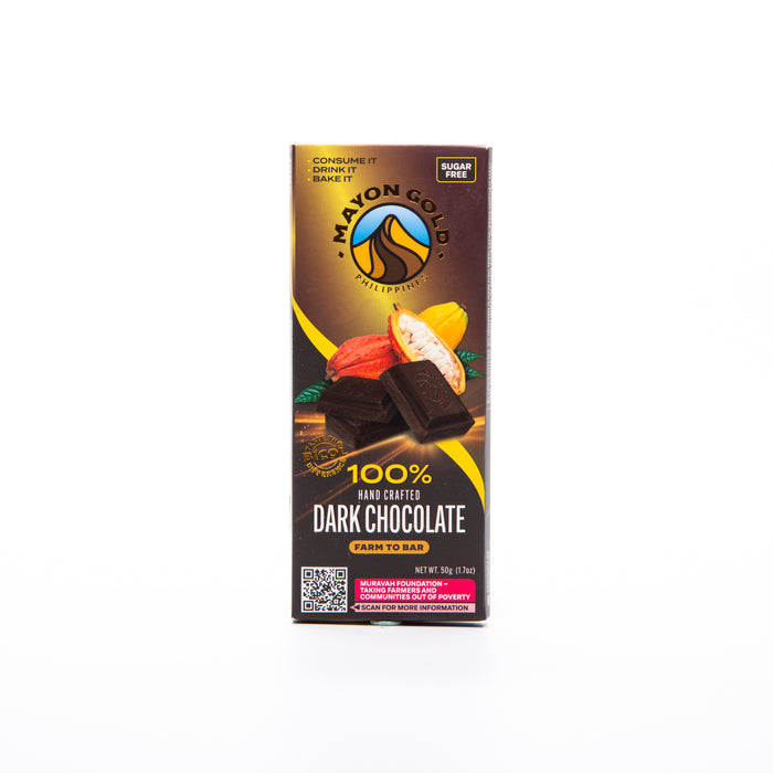 Mayon Gold 100% Dark Chocolate Bar 50g