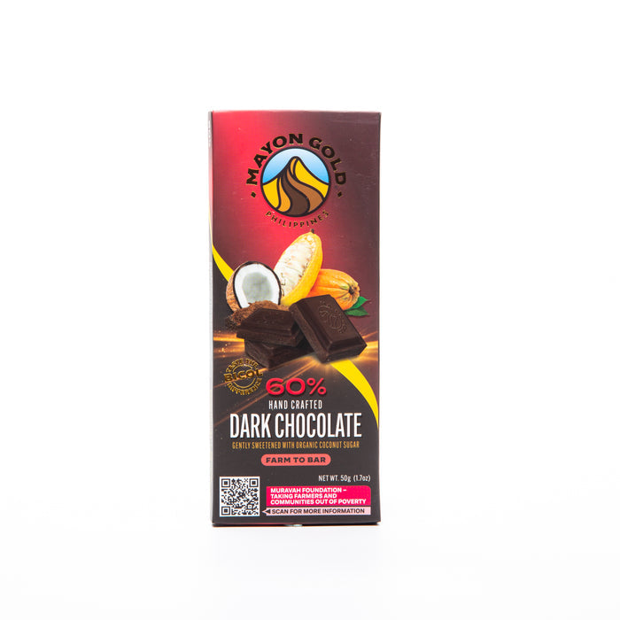 Mayon Gold 60% Dark Chocolate Bar 50g