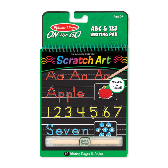 Melissa & Doug On-the-Go Scratch Art Color Reveal - ABC & 123