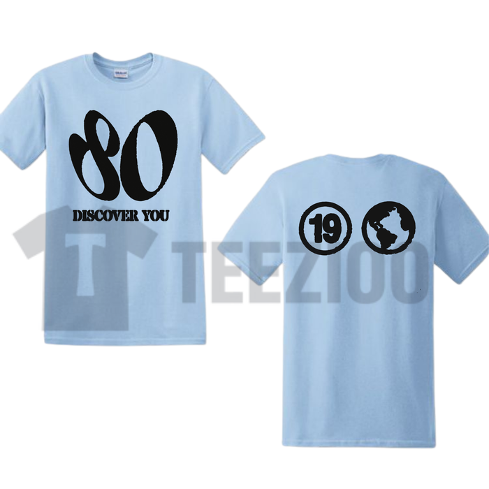 Front view of Men's Discover You T-Shirt styled in a modern urban streetwear outfit - teezioo