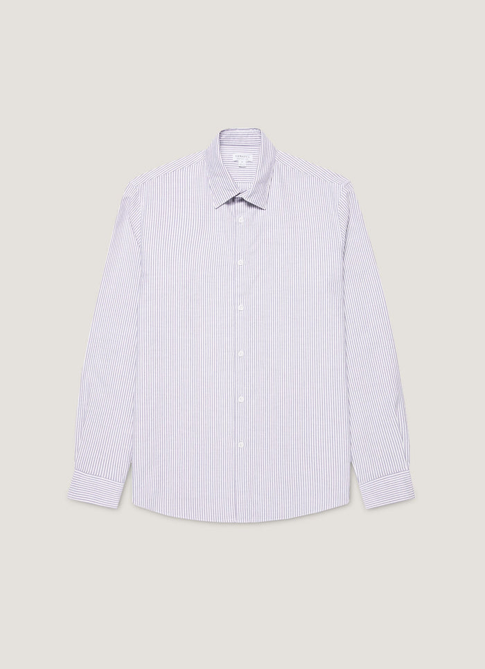 Men's Oxford Shirt in White/Navy