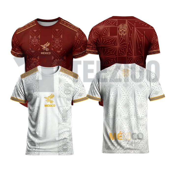 Mexican Aztec Totem Print Loose T-Shirt - Ancient Cultural Graphic Tee