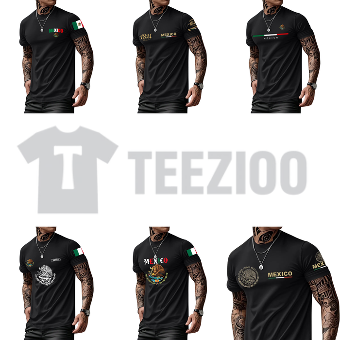 Mexican-Themed Print T-Shirt for Men - Retro Mexico Pride Graphic Tee