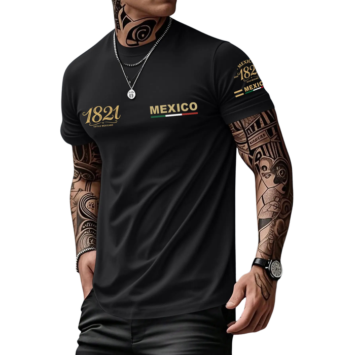 Mexican-Themed Print T-Shirt for Men - Retro Mexico Pride Graphic Tee