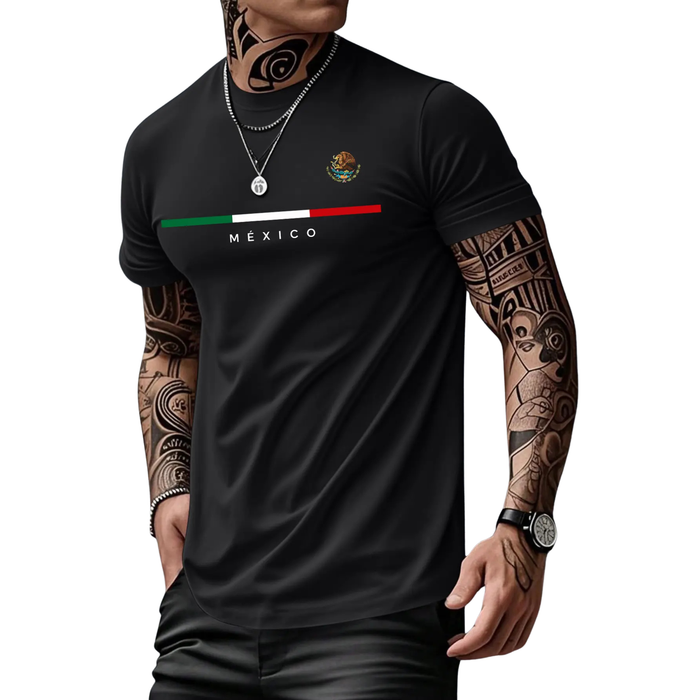 Mexican-Themed Print T-Shirt for Men - Retro Mexico Pride Graphic Tee