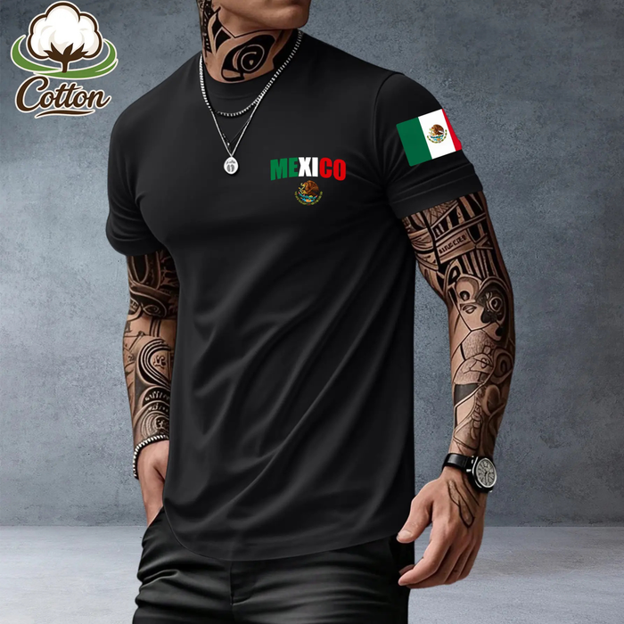 Mexican-Themed Print T-Shirt for Men - Retro Mexico Pride Graphic Tee