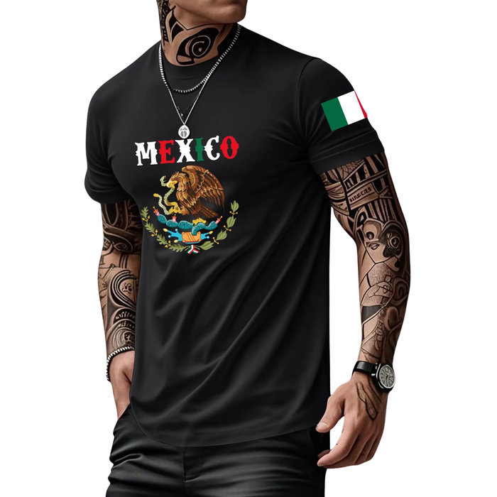 Mexican-Themed Print T-Shirt for Men - Retro Mexico Pride Graphic Tee