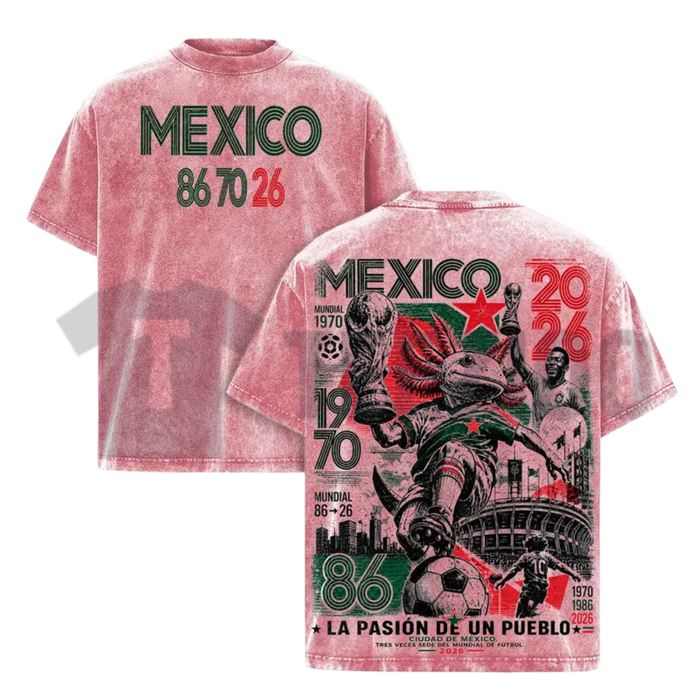 Mexico 86 70 26 Football T-Shirt - United World Tour 2026 Soccer Graphic Tee