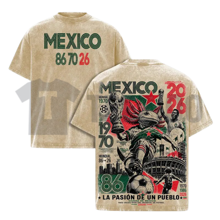 Mexico 86 70 26 Football T-Shirt - United World Tour 2026 Soccer Graphic Tee
