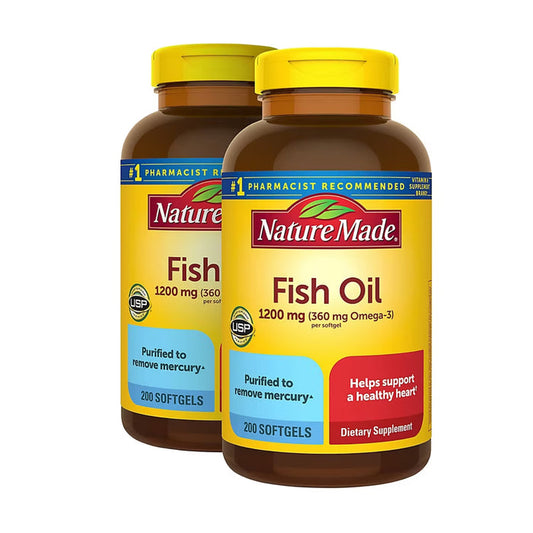 Nature Made Fish Oil 1200 mg Omega-3 Softgels, 2 Bottles, 400 Count