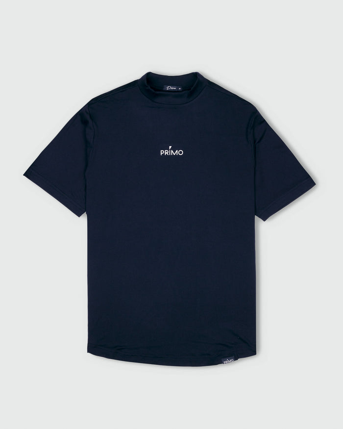 Navy Mock Neck Tee