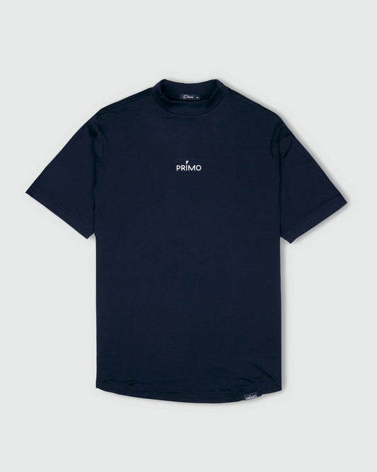 Navy Mock Neck Tee