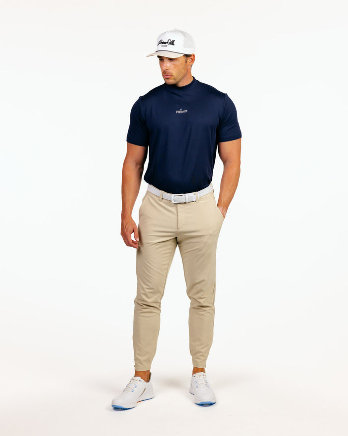 Navy Mock Neck Tee