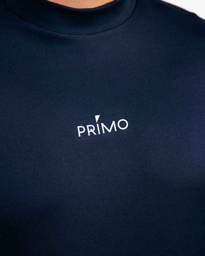 Navy Mock Neck Tee