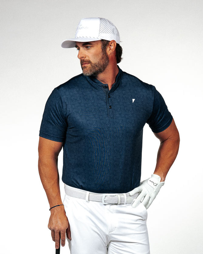 Navy Swirl Blade Polo