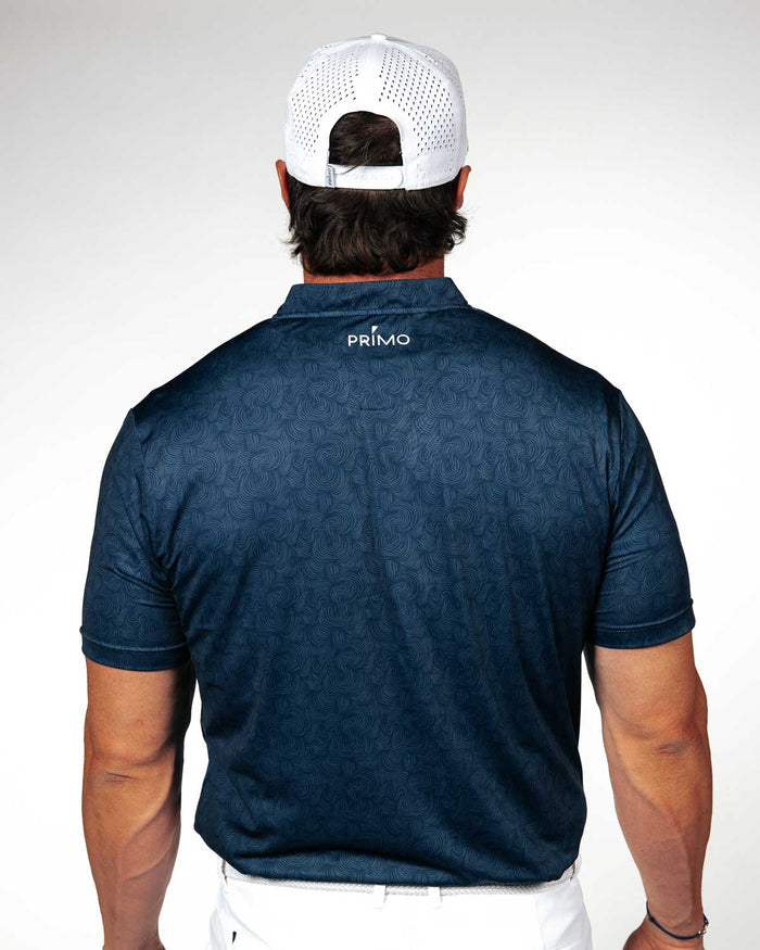 Navy Swirl Blade Polo