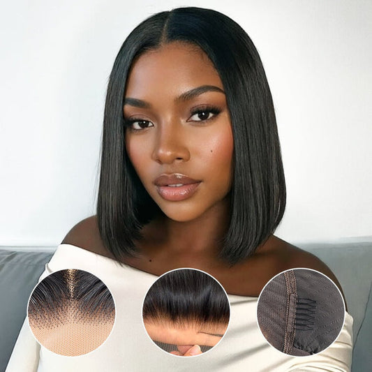 Newmiss Natural Black 180% Density Short Bob Wigs for Black Women - newmiss hair
