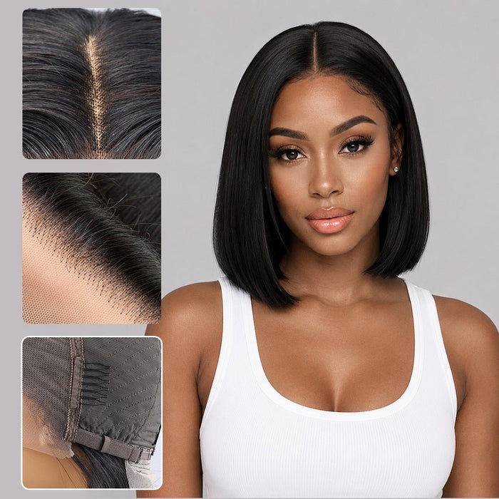 Newmiss13×4 Bob Wig Big Lace Front Wigs Pre Plucked with Baby Hair Straight Bob Frontal Wigs - newmiss hair