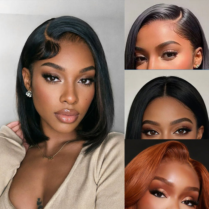 Newmiss Natural Black 180% Density Short Bob Wigs for Black Women - newmiss hair