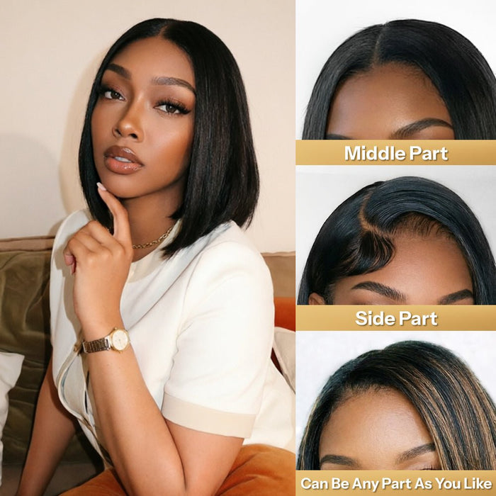 Newmiss Natural Black 180% Density Short Bob Wigs for Black Women - newmiss hair