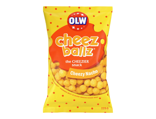 OLW Cheez Balls 225g (7.93 oz) – Authentic Swedish Crispy Cheese Snacks