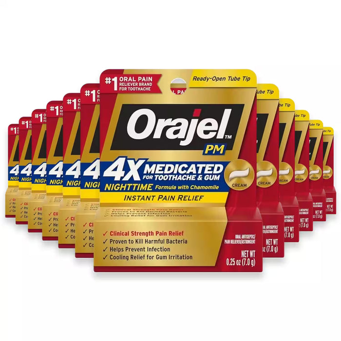 Orajel Severe Toothache & Gum Pain Relief Cream – 0.25 oz – 24 Pack