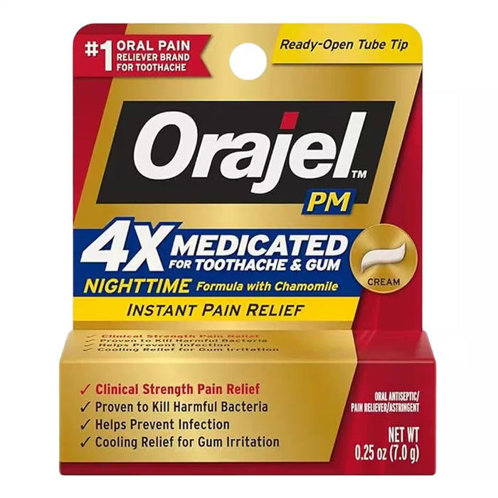 Orajel Severe Toothache & Gum Pain Relief Cream – 0.25 oz – 24 Pack