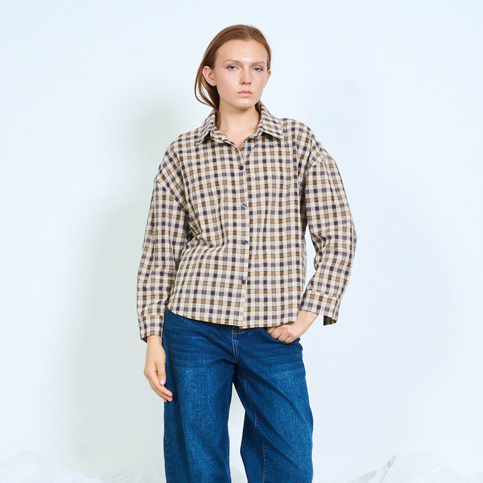 Oversized check shirt wholesale