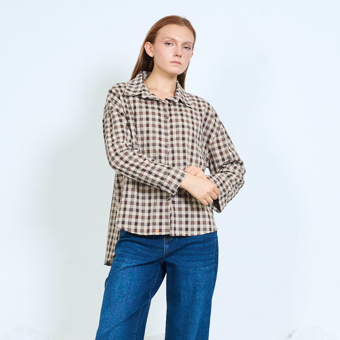 Oversized check shirt wholesale