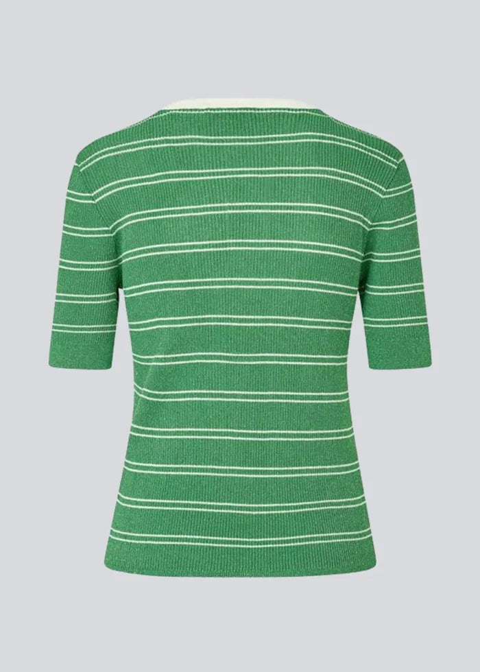 Pacifico MD SS Polo in Medium Green Stripe by Modstrom