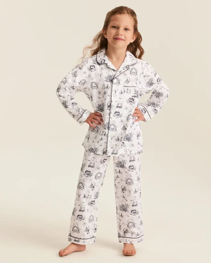 Petite Plume Kid's Twill Pajama Set in Hallow's Eve Toile