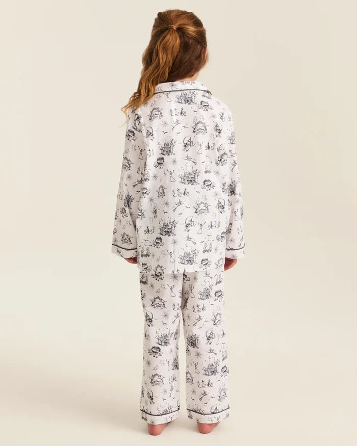 Petite Plume Kid's Twill Pajama Set in Hallow's Eve Toile