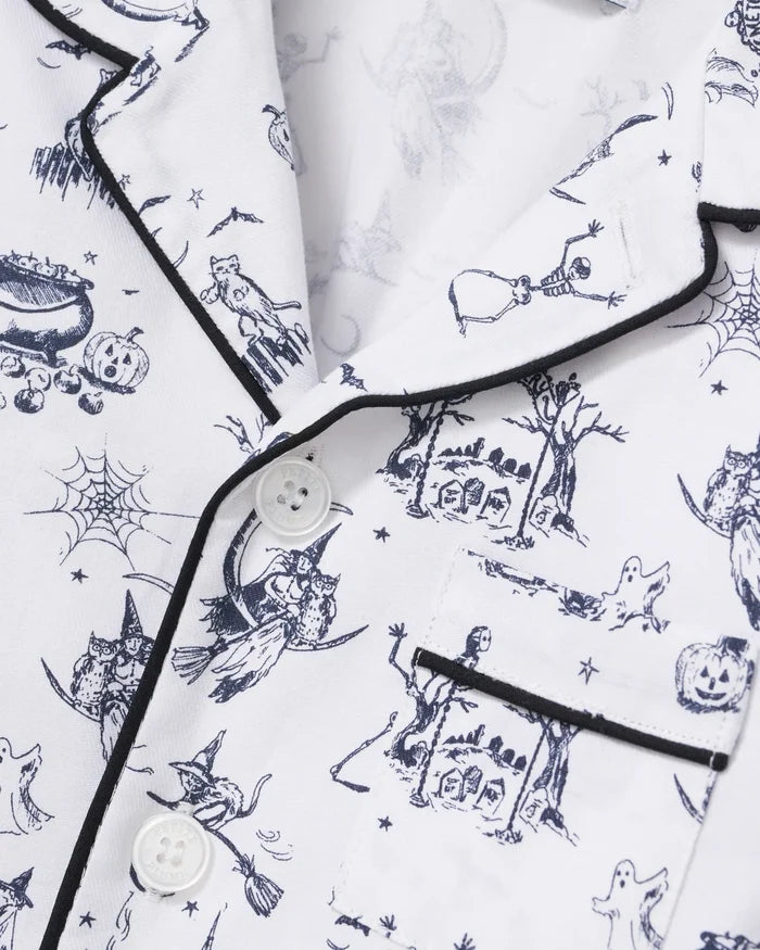 Petite Plume Kid's Twill Pajama Set in Hallow's Eve Toile